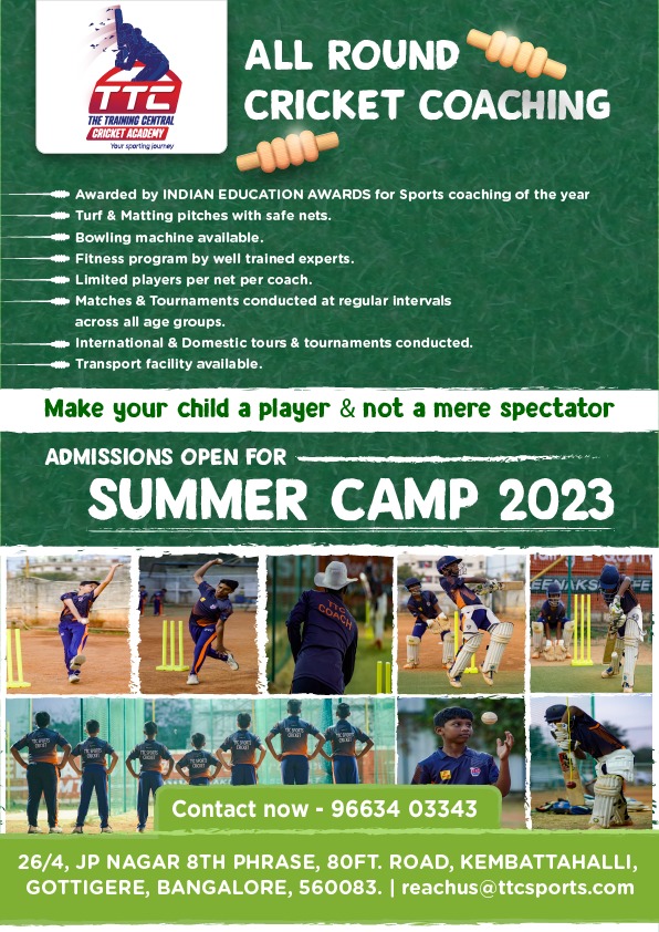 Cricket Summer Camp TTC Cricket Club Bangalore